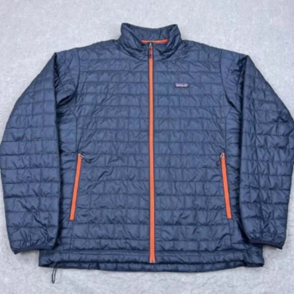 Patagonia Nano Puff Jacket Mens XXL Blue Quilt Insulated Full Zip Hiking Outdoor - Picture 1 of 13